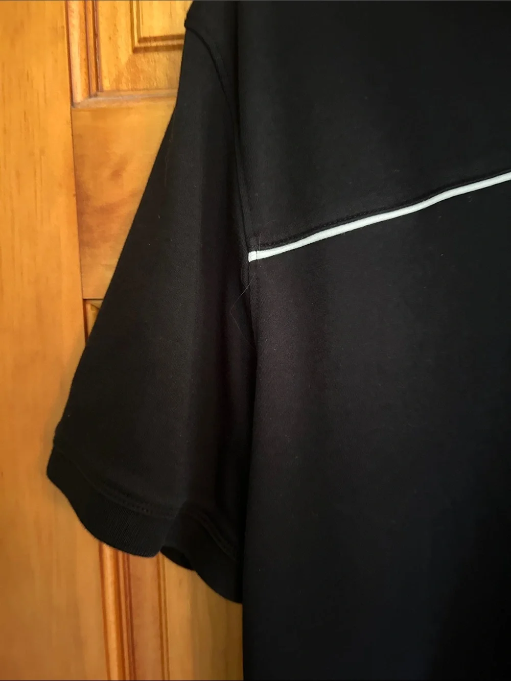 Banana Republic Men’s Black Polo with White Piping